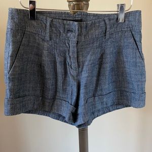 Twenty One Dress Denim Jean Shorts Cuffed Hem Belt Loops Pockets Front Pleat